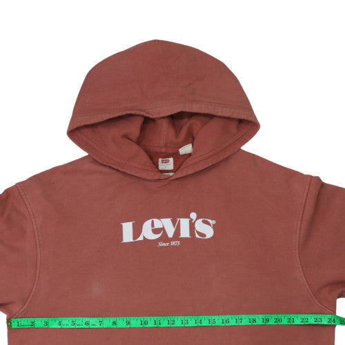 Levi's Men's Brown Relaxed Pullover Hoodie L Logo Graphic Fleece
