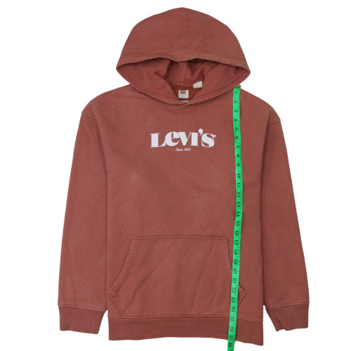 Levi's Men's Brown Relaxed Pullover Hoodie L Logo Graphic Fleece