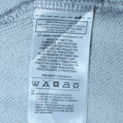 Adidas Women’s Grey Pullover Hoodie Size 8 Logo Print Sweatshirt