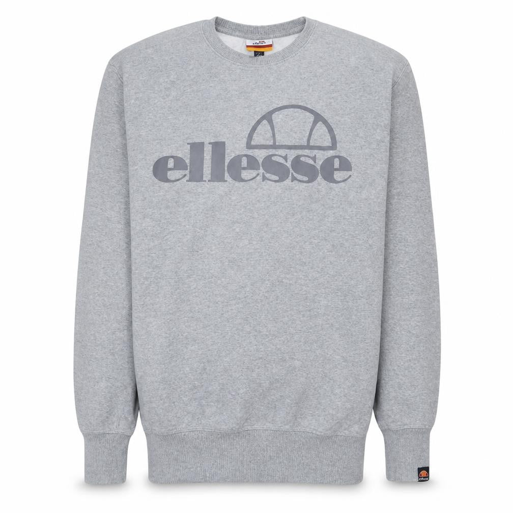 Ellesse Mens Grey Crew Neck Sweatshirt S Classic Logo Pullover