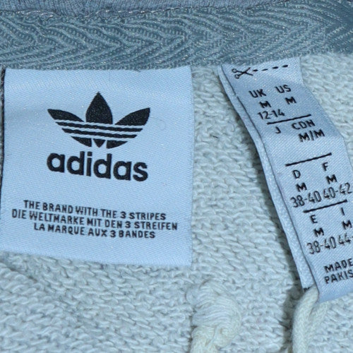 Adidas Women Grey Pullover Hoodie Size M Cotton Blend Casual Lined