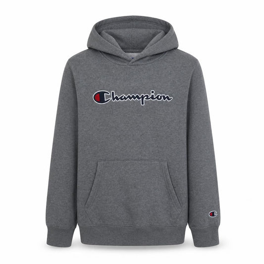 Champion Boys Grey XL 13-14 Years Pullover Hoodie Fleece Logo Sweatshirt