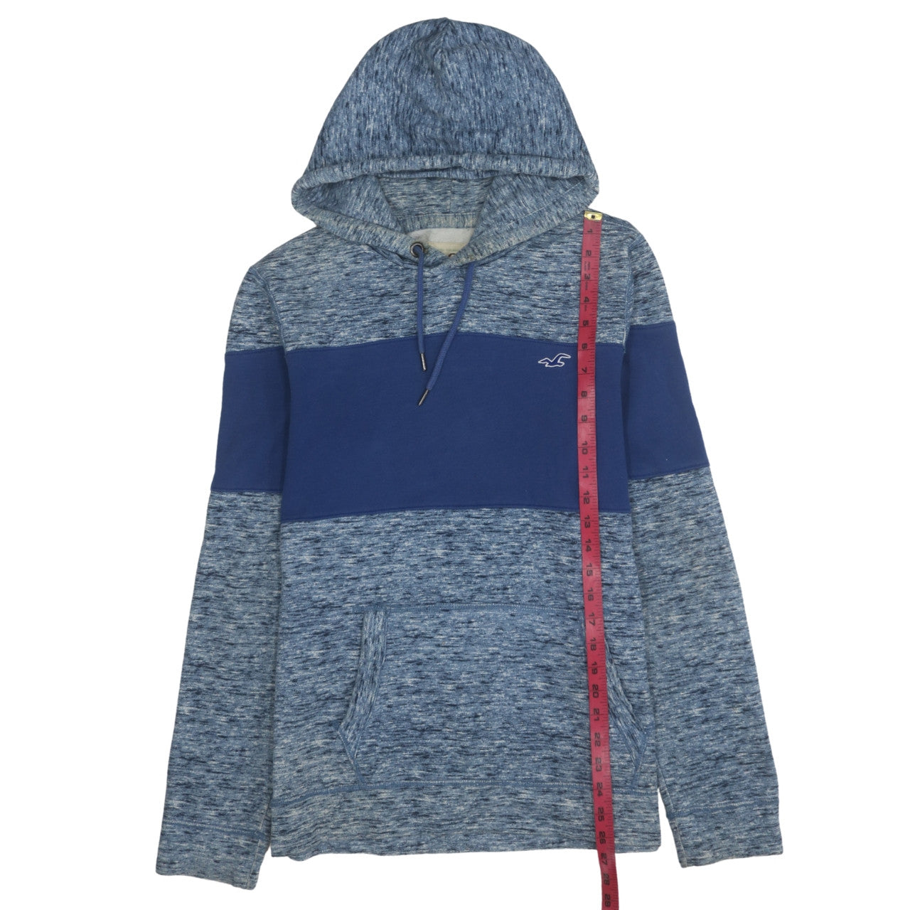 Hollister Men's Blue Medium Pullover Hoodie with Logo