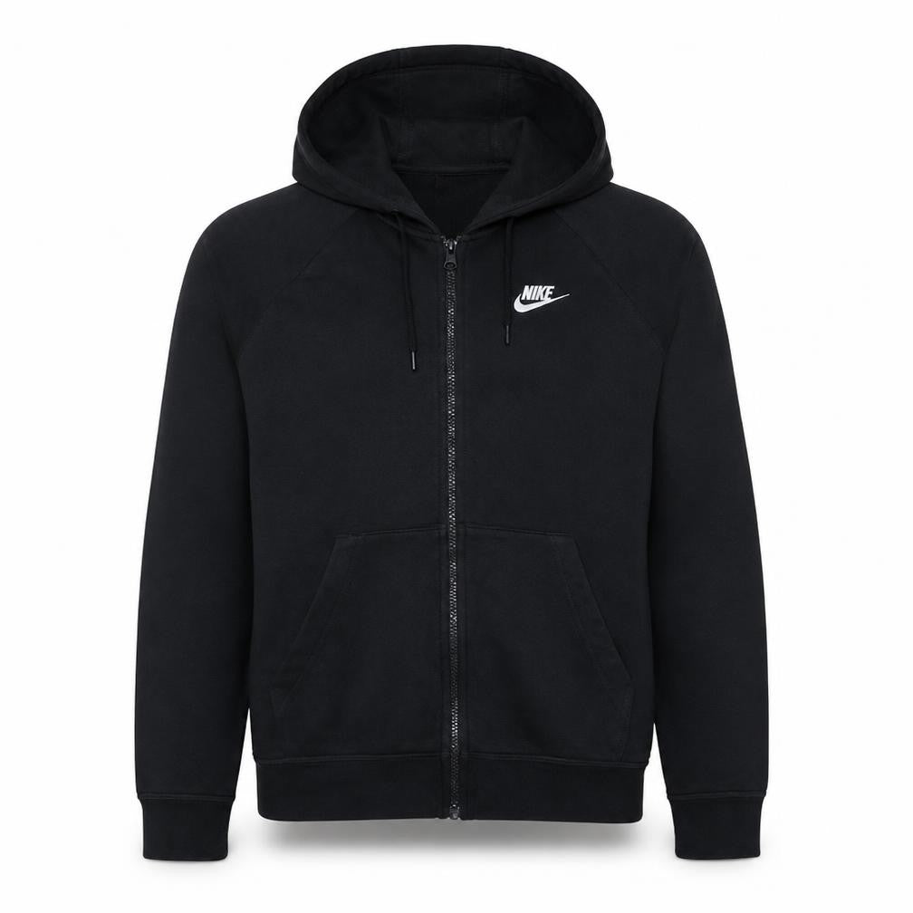 Nike Men's Black Full Zip Hoodie Size S Regular Fit Fleece Sweatshirt