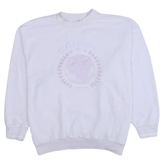 Adidas Womens White Size 8 Tennis Academy Crew Neck Sweatshirt