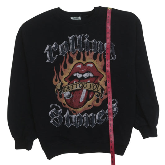 Pull & Bear Women Black Rolling Stones Graphic L Sweatshirt