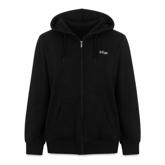 Lee Cooper Women Black Full Zip Hoodie UK 12 Comfortable Casual Sweatshirt
