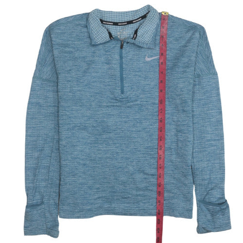 Nike Women Blue 1/4 Zip Dri-Fit Pullover Sweatshirt S
