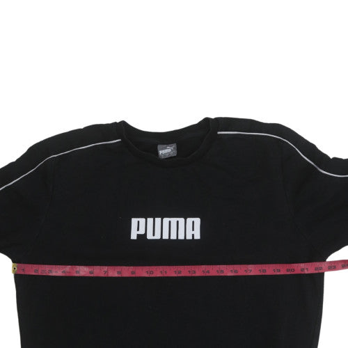 Puma Men’s Black Crew Neck Pullover Sweatshirt M Regular Fit