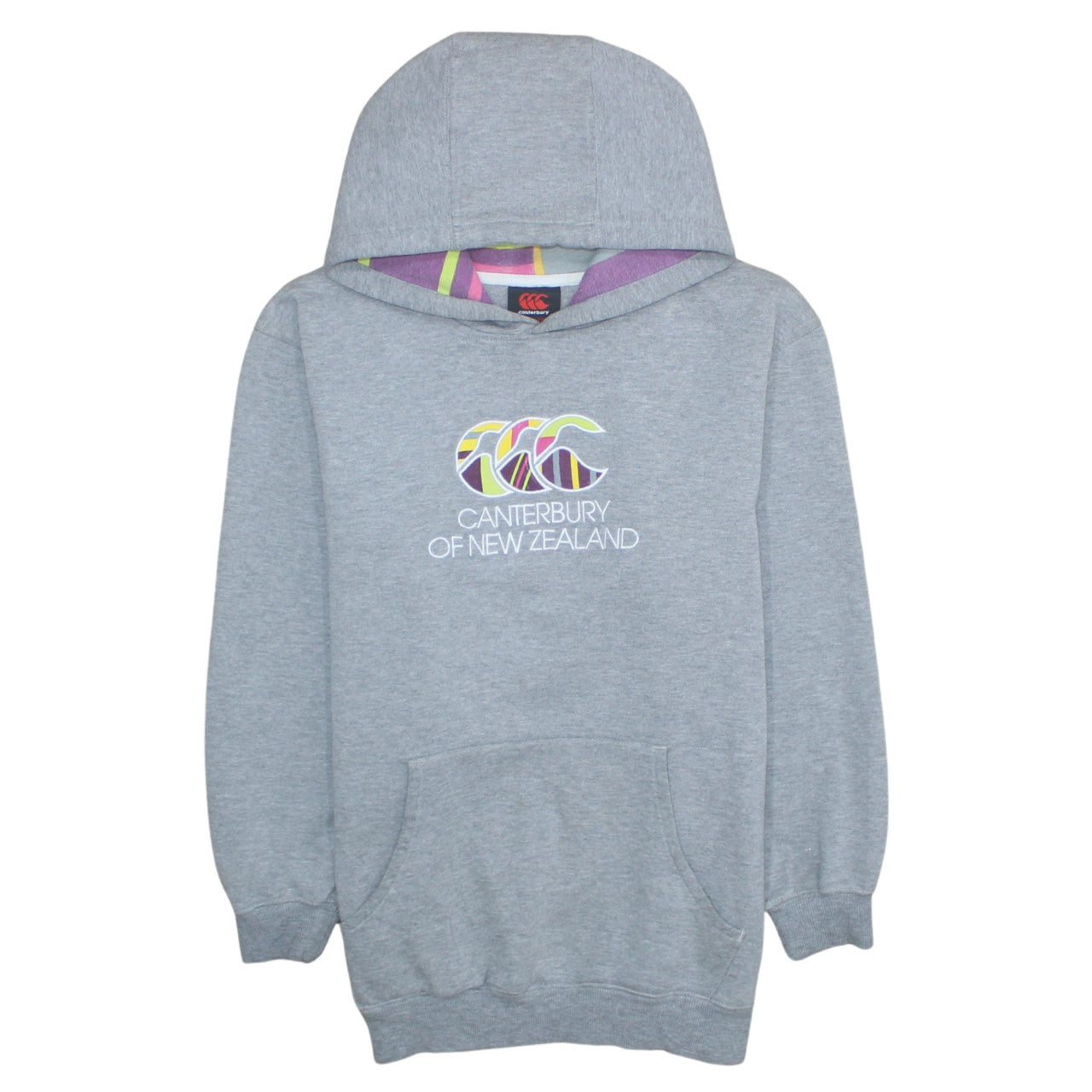 Canterbury Boys Grey Hoodie 14 Years Pullover Fleece Logo Sweatshirt