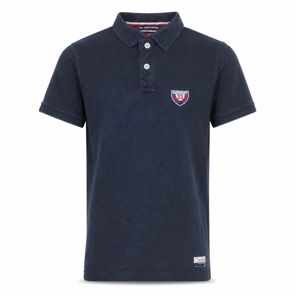 Superdry Men's Blue Slim Fit Polo Shirt Size S Cotton Embroidered