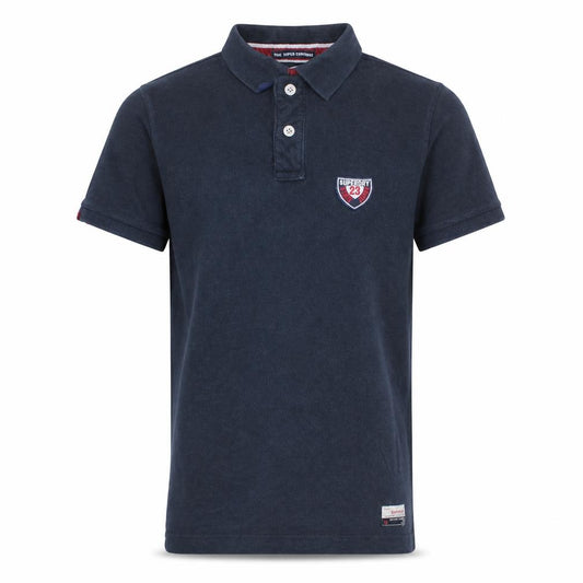 Superdry Men's Blue Slim Fit Polo Shirt Size S Cotton Embroidered