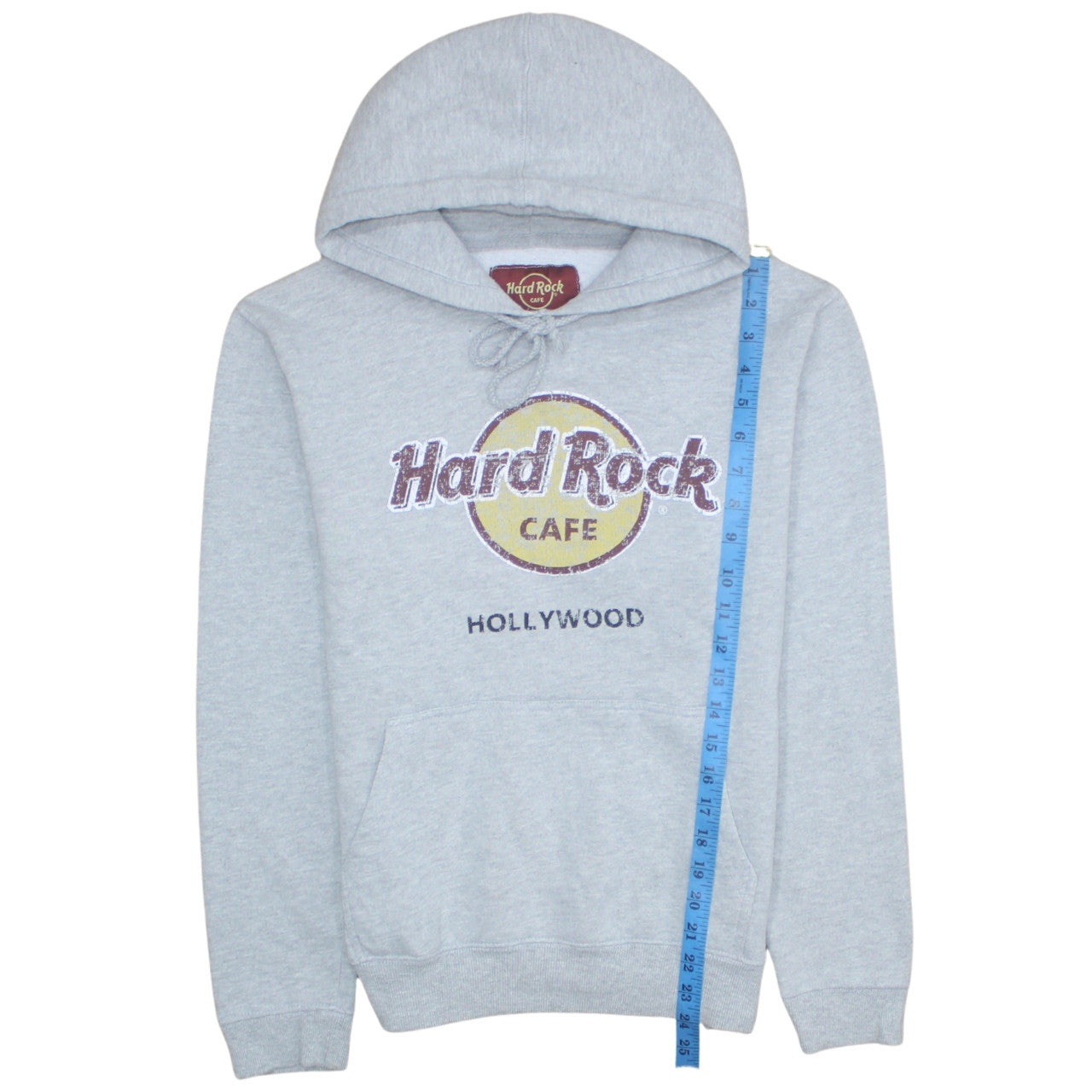 Hard Rock Cafe Men's Grey Pullover Hoodie Medium Music Logo Sweatshirt