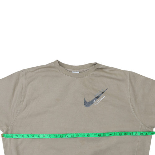 Nike Womens Beige Crew Neck Pullover Sweatshirt XL Cotton Blend