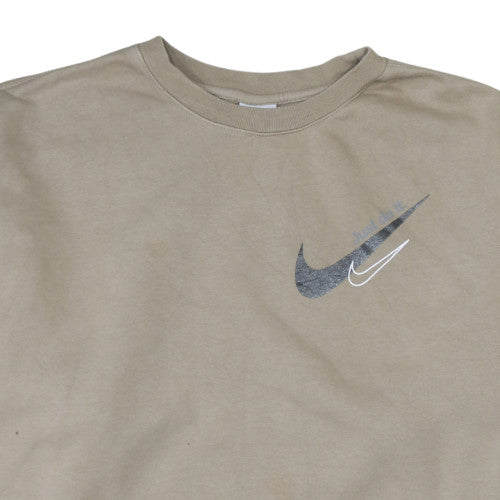 Nike Womens Beige Crew Neck Pullover Sweatshirt XL Cotton Blend