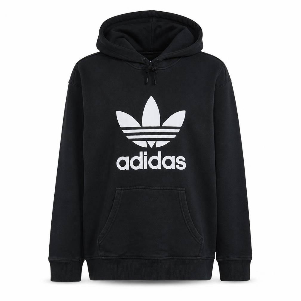 Adidas Women's Black Pullover Hoodie UK 8 Trefoil Logo Casual Sweatshirt
