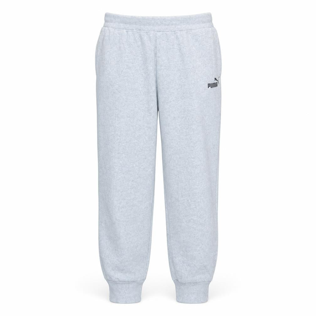 Front view of Puma men’s grey fleece jogger sweatpants, size M