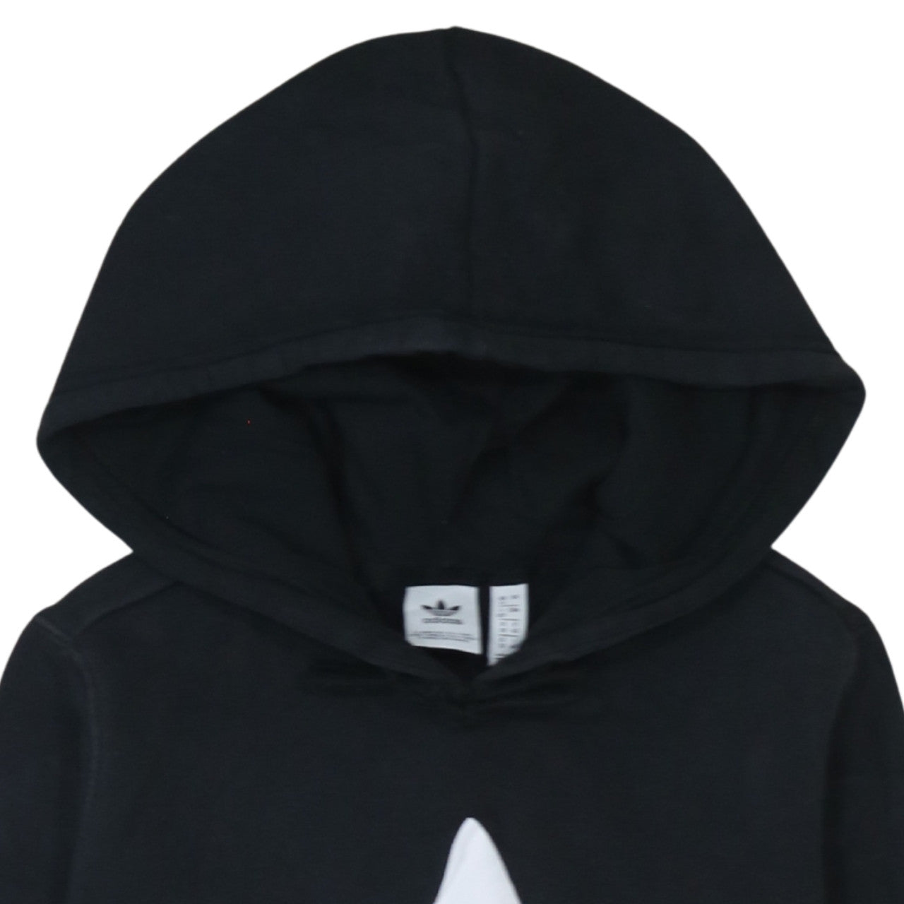 Adidas Womens Black Hooded Pullover Sweatshirt Size 12 Logo Print