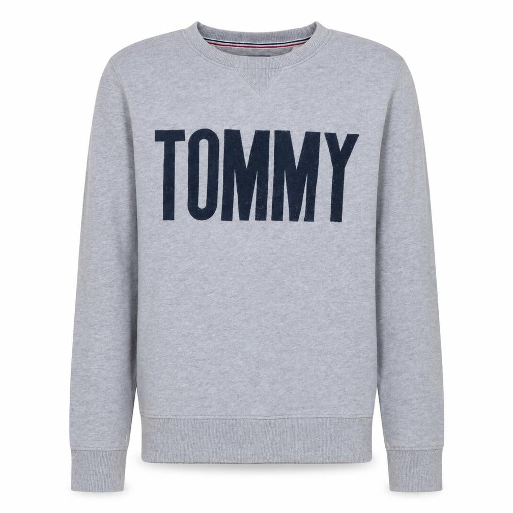 Tommy Hilfiger Men's Grey XS Pullover Sweatshirt Logo Crew Neck