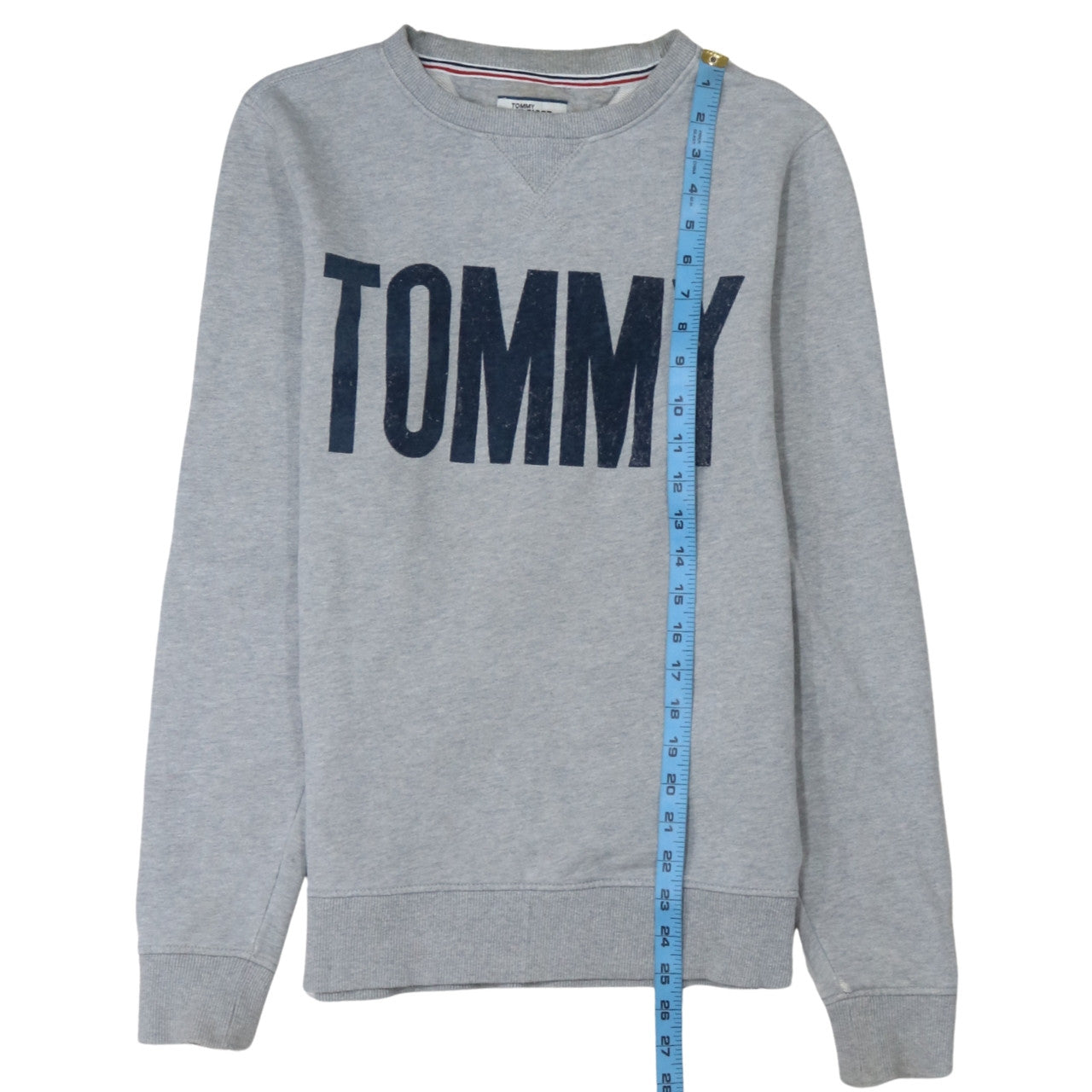 Tommy Hilfiger Men's Grey XS Pullover Sweatshirt Logo Crew Neck