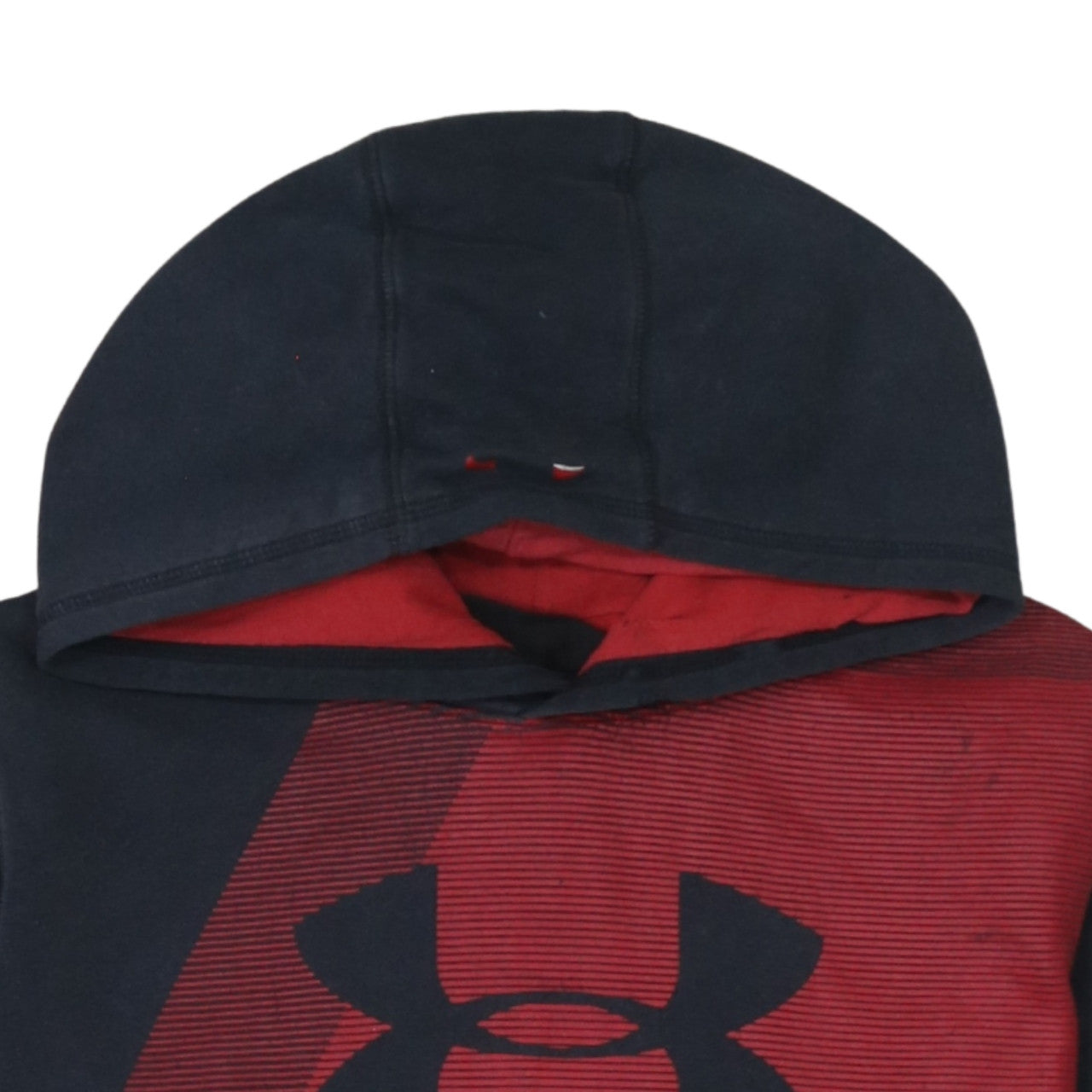 Under Armour Boys Black & Red Pullover Hoodie XL Loose Fit ColdGear