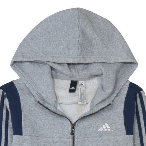 Adidas Men's Grey Full Zip Hoodie Size S Sports Fleece