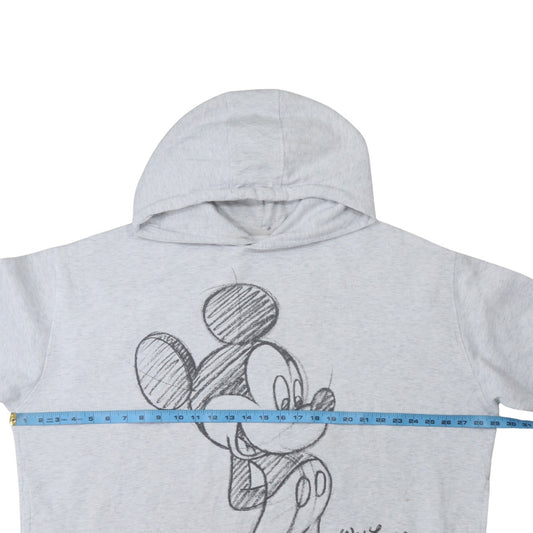 Disney Women Grey Mickey Mouse Hooded Pullover Sweatshirt 2XL
