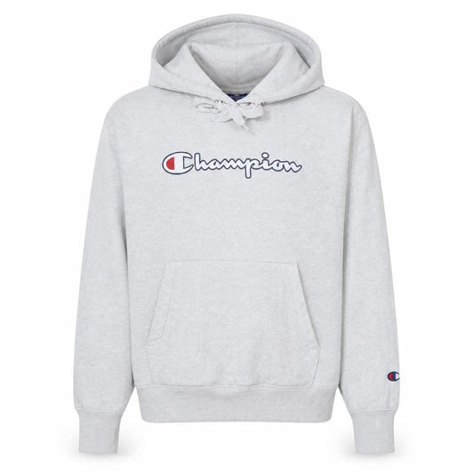 Champion Mens Grey Pullover Hoodie XS Logo Fleece Sweatshirt