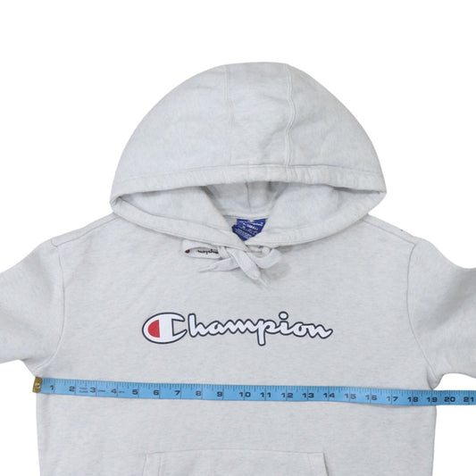 Champion Mens Grey Pullover Hoodie XS Logo Fleece Sweatshirt