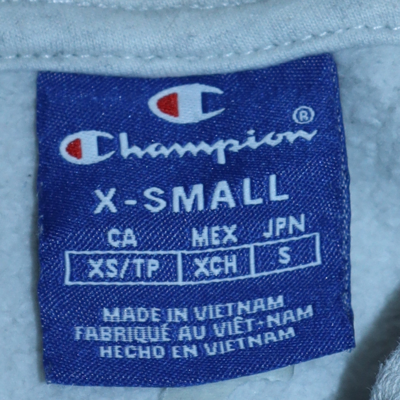 Champion Mens Grey Pullover Hoodie XS Logo Fleece Sweatshirt