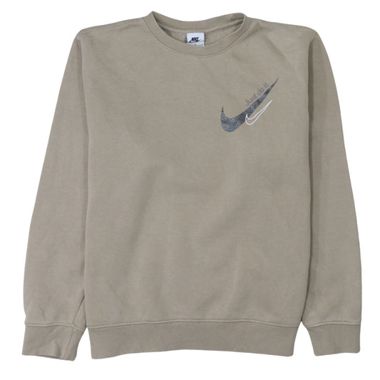 Nike Womens Beige Crew Neck Pullover Sweatshirt M