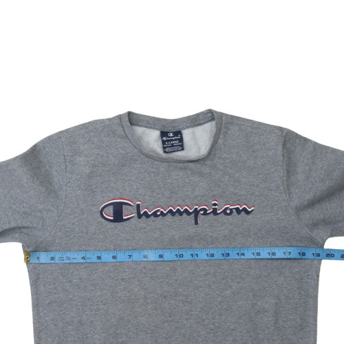 Champion Boys Grey Pullover Crew Neck Sweatshirt 13-14 Years Fleece Logo