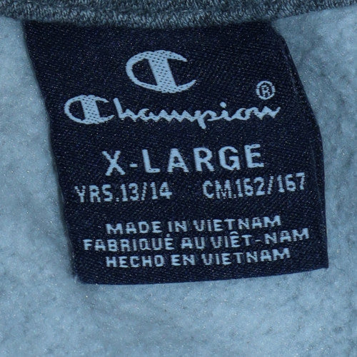 Champion Boys Grey Pullover Crew Neck Sweatshirt 13-14 Years Fleece Logo
