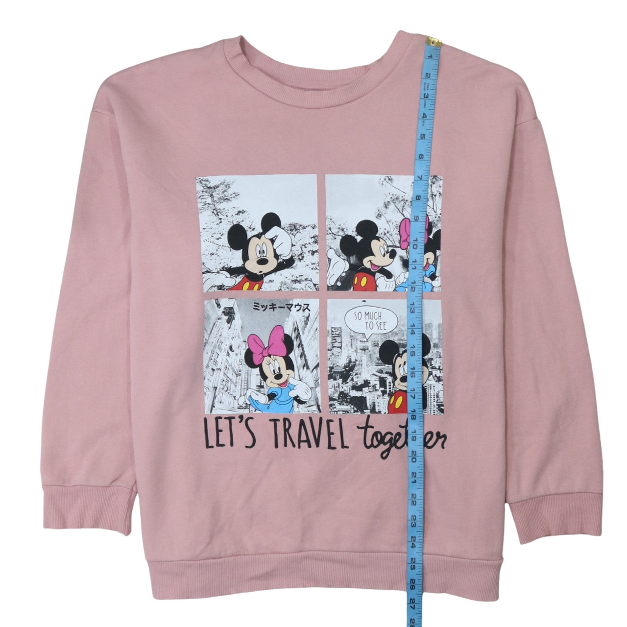 Disney x George Pink Mickey & Minnie Travel Sweatshirt Women L