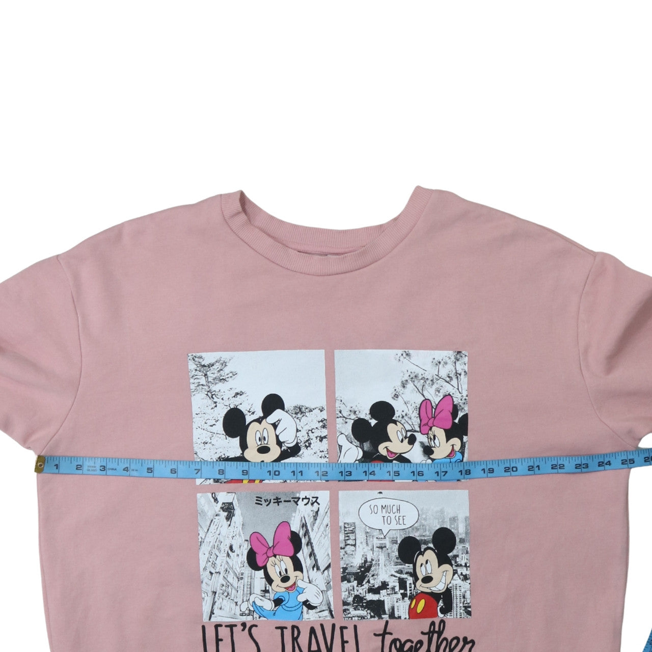 Disney x George Pink Mickey & Minnie Travel Sweatshirt Women L