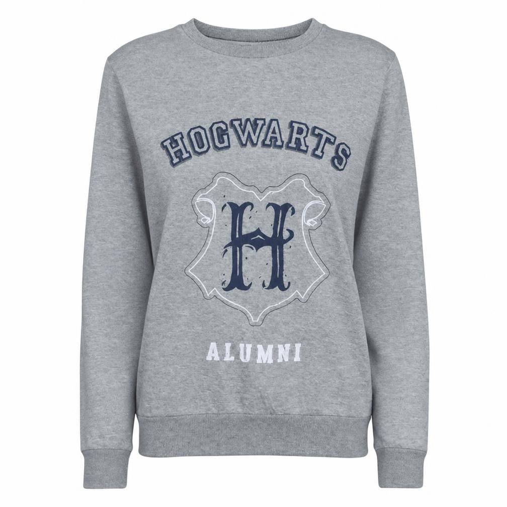 Harry Potter Women's Grey Hogwarts Alumni Pullover Sweatshirt Size S