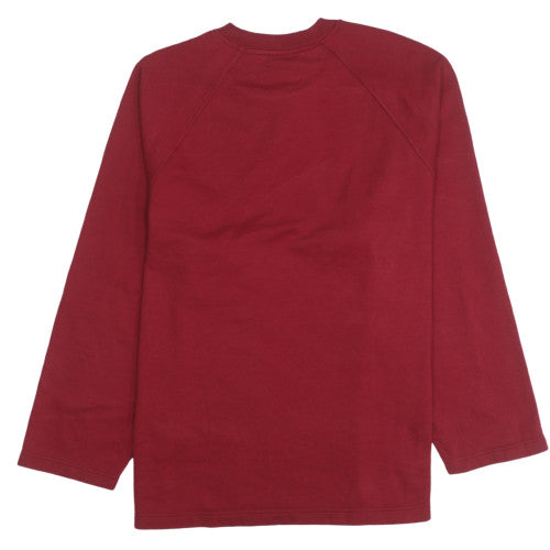 Adidas Mens Red Crew Neck Pullover Sweatshirt Size M