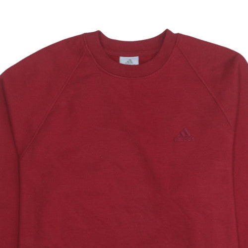 Adidas Mens Red Crew Neck Pullover Sweatshirt Size M
