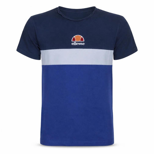 Ellesse Men's Navy Blue Colourblock Crew Neck T-Shirt XS