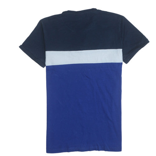 Ellesse Men's Navy Blue Colourblock Crew Neck T-Shirt XS