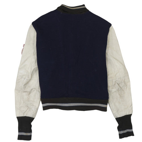 Tommy Hilfiger Mens Blue Varsity Bomber Jacket Medium Cotton Blend