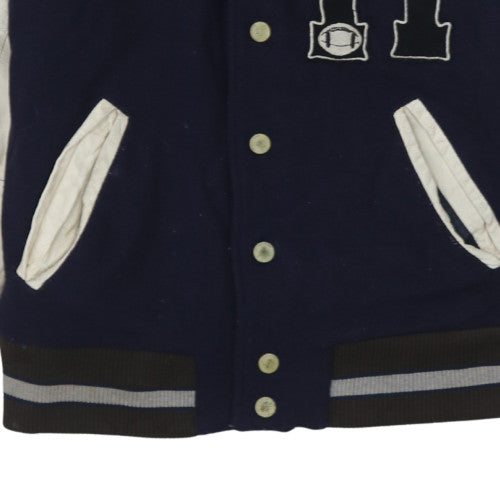 Tommy Hilfiger Mens Blue Varsity Bomber Jacket Medium Cotton Blend