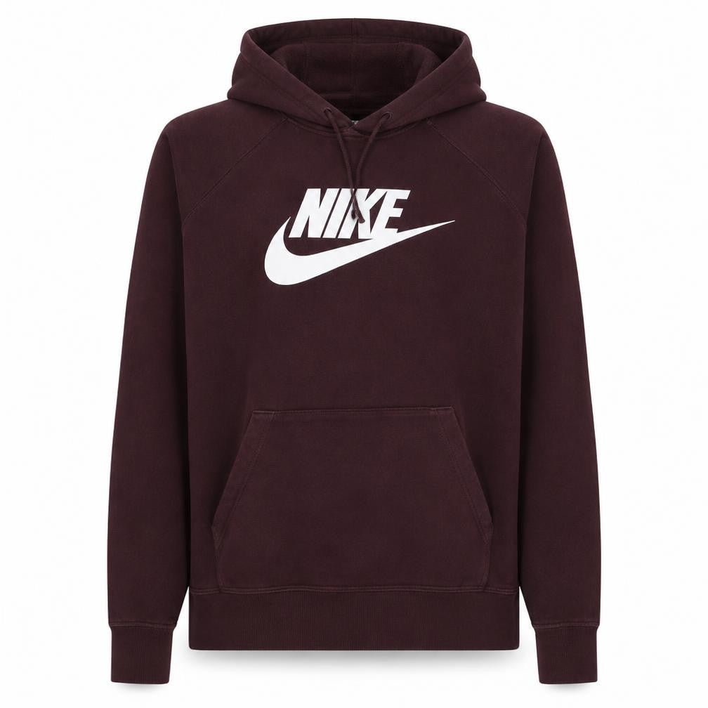 Nike Women's Burgundy Pullover Hoodie Small Cotton Logo Sweatshirt