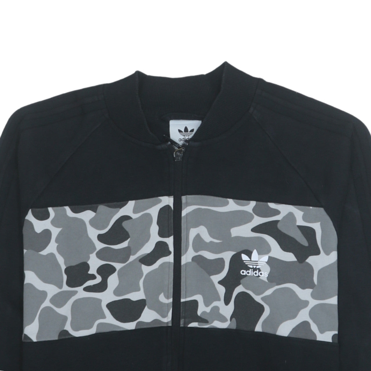 Adidas Men's Black Camo Full Zip Sweatshirt Size M