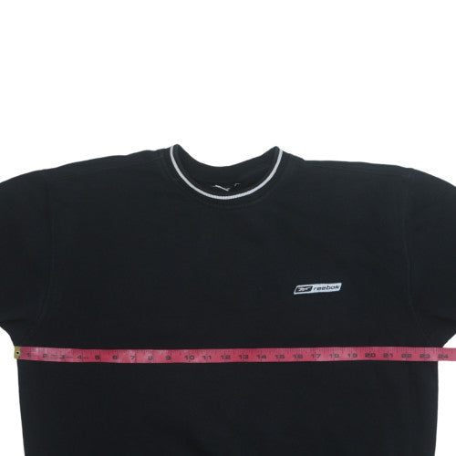 Reebok Men's Black Cotton Crew Neck Pullover Sweatshirt L
