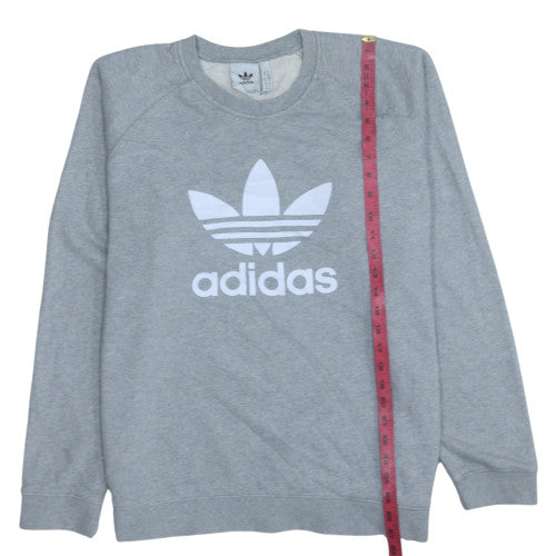 Adidas Men's Grey XL Pullover Sweatshirt Crew Neck Logo Fleece