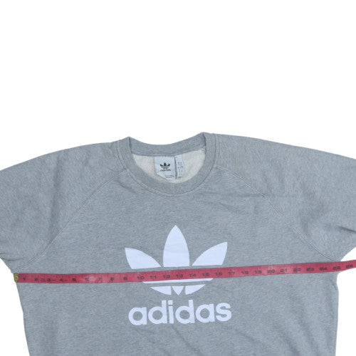 Adidas Men's Grey XL Pullover Sweatshirt Crew Neck Logo Fleece