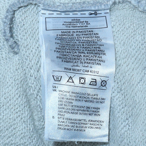 Adidas Men's Grey XL Pullover Sweatshirt Crew Neck Logo Fleece