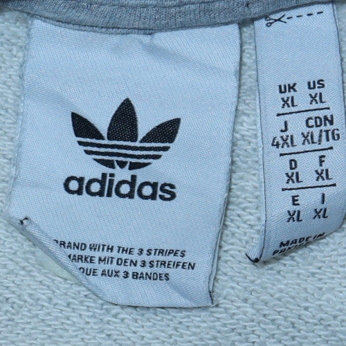 Adidas Men's Grey XL Pullover Sweatshirt Crew Neck Logo Fleece