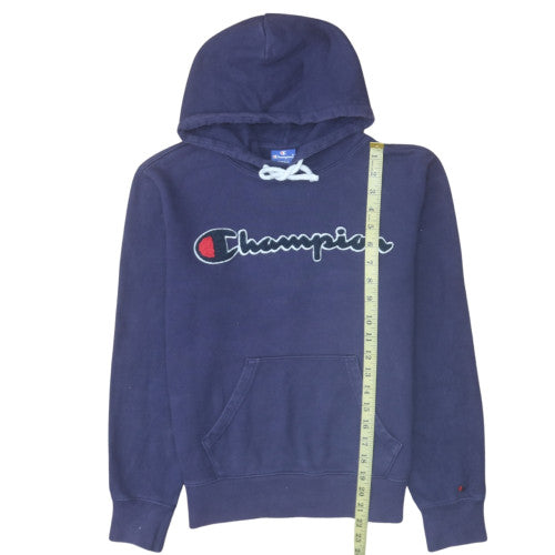 Champion Women’s Navy Small Pullover Hoodie 100% Cotton Logo